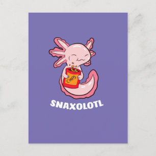 Cute Axolotl Lover Snaxolotl Kawaii Axolotl Food Postcard