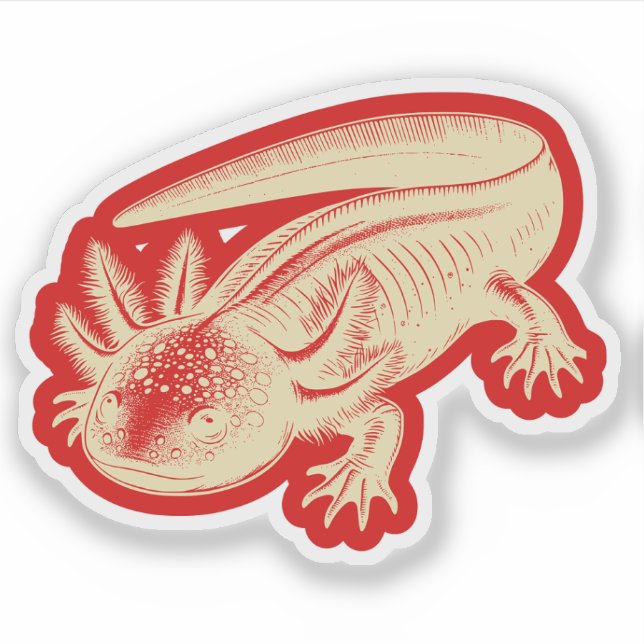  Cute Axolotl New Designs Red Autumn Vinyl  (Front)