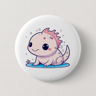 cute axolotl philosopher 2 inch round button