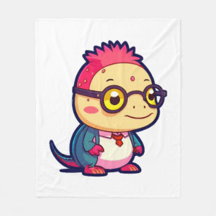 cute axolotl philosopher fleece blanket