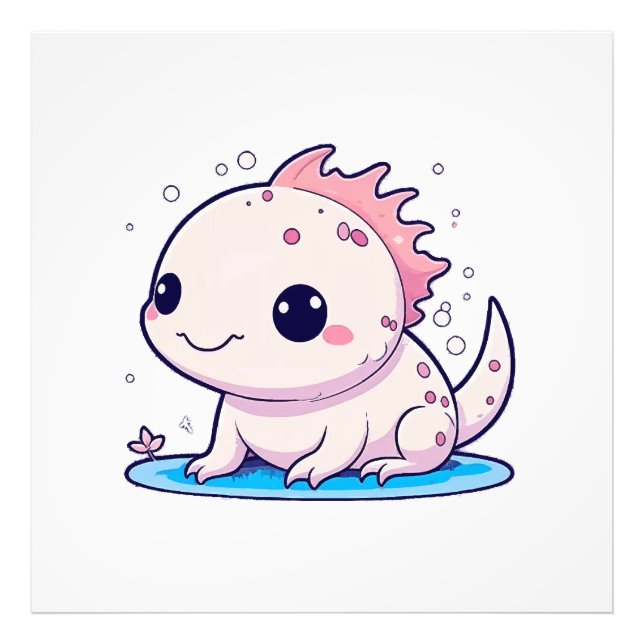 cute axolotl philosopher photo print (Front)