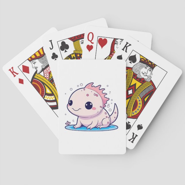 cute axolotl philosopher playing cards (Back)