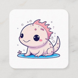 cute axolotl philosopher square business card