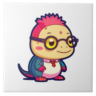 cute axolotl philosopher tile