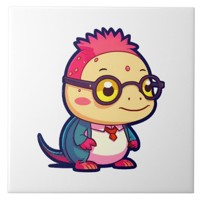 cute axolotl philosopher tile (Front)