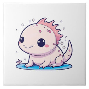 cute axolotl philosopher tile