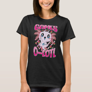 Cute Axolotl Playing Console Video Games Axolotl G T-Shirt