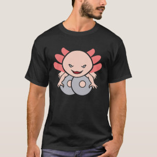 Cute Axolotl Playing Cymbals Percussion Cymbals Pl T-Shirt