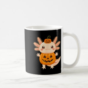 Cute Axolotl Pumpkin Halloween Jack O Lantern Kids Coffee Mug