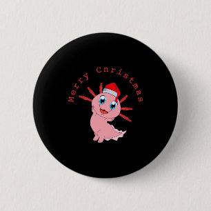 Cute Axolotl Santa Merry Christmas T Shirt  2 Inch Round Button