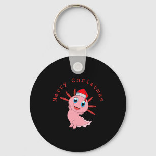 Cute Axolotl Santa Merry Christmas T Shirt  Keychain