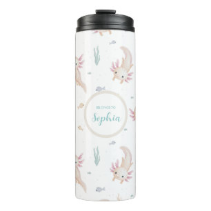Cute Axolotl School Kids Personalized Thermal Tumbler
