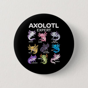 Cute Axolotl Tee For Boys & Girls Or Men - Axo 2 Inch Round Button
