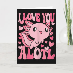 Cute Axolotl Valentines Day Valentine Women Girls  Card
