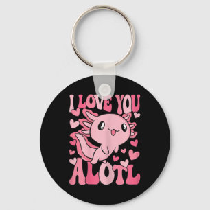 Cute Axolotl Valentines Day Valentine Women Girls Keychain