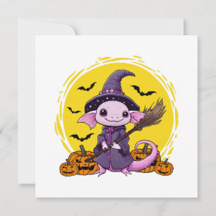 Cute Axolotl Witch Halloween
