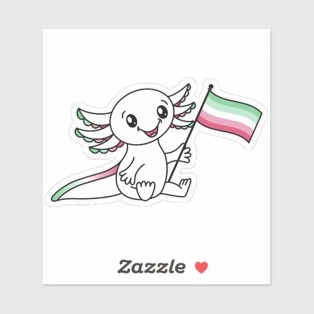 Cute Axolotl with Abrosexual Pride Flag LGBTQ+ (Sheet)