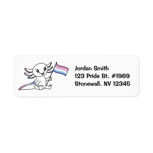 Cute Axolotl with Bigender Pride Flag LGBTQ+ (Front)