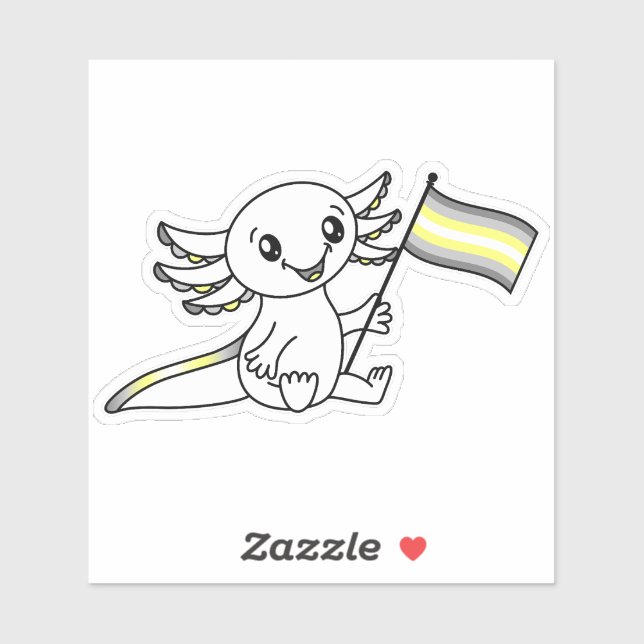 Cute Axolotl with Demigender Pride Flag LGBTQ+ (Sheet)