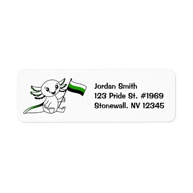 Cute Axolotl with Neutrois Pride Flag LGBTQ+ (Front)