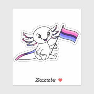Cute Axolotl with Omnisexual Pride Flag LGBTQ+