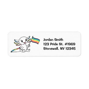 Cute Axolotl with Queer Pride Flag LGBTQ+