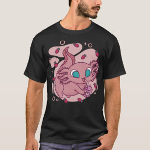 Cute Axolotl With Strawberry Milk l Funny Kawaii G T-Shirt