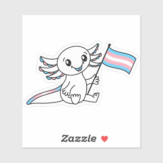 Cute Axolotl with Trans Pride Flag LGBTQ+ (Sheet)