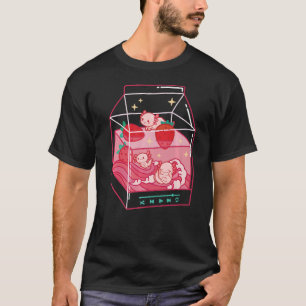 Cute Axolotls juice box strawberry Pastel Goth Vap T-Shirt