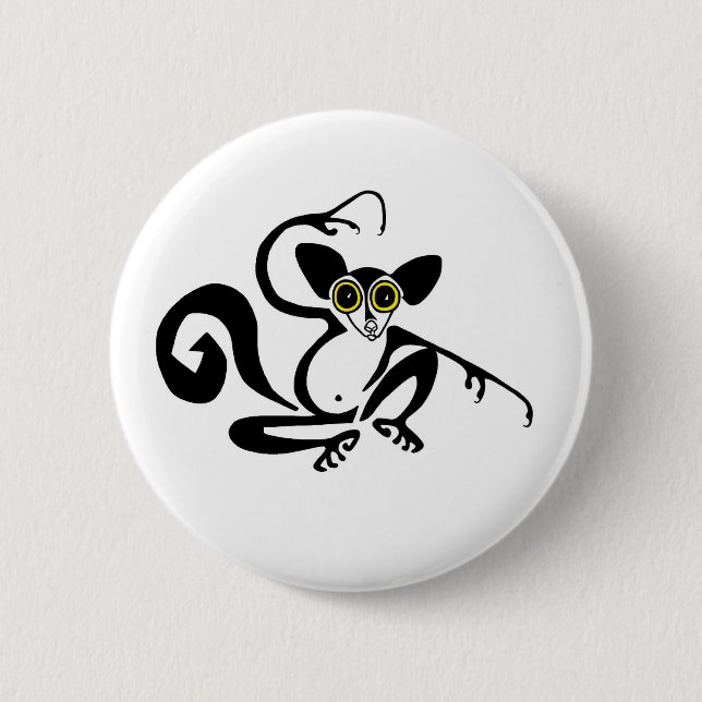 Cute AYE-AYE- Endangered animal graphic 2 Inch Round Button (Front)
