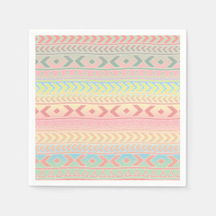 Cute Aztec Influenced Pattern In Pastel Colours Napkin