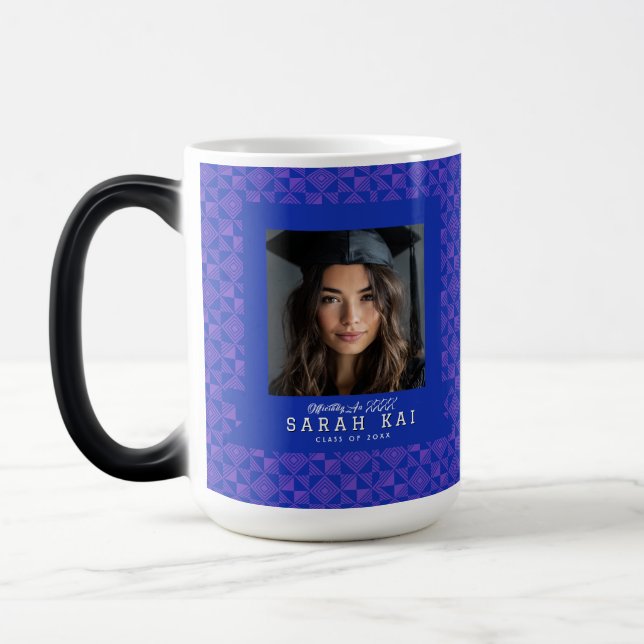 Cute Aztec Print Gift For Graduate Magic Mug (Left)