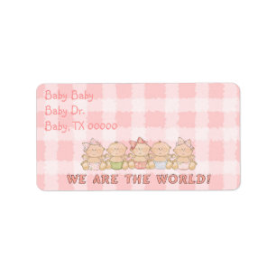 Cute Babies Pink Return Address or Gift Tags! Label