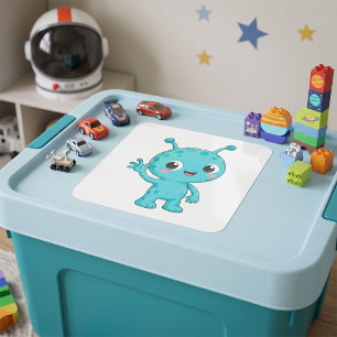 Cute Baby Alien Space Monster Square Sticker