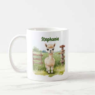 Cute Baby Alpaca Mug Custom Coffee Cup