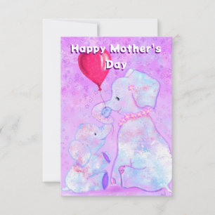 Cute Baby and Mom Elephant Mother's Day Card