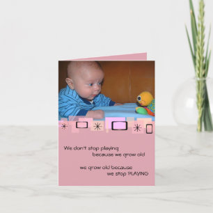 Cute Baby And Toy Birthday Greeting Card