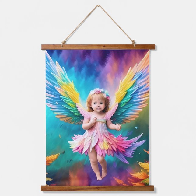 Cute Baby Angel Wings Art-38424 Hanging Tapestry (Front)