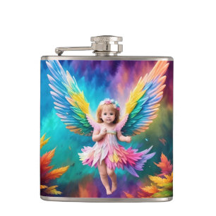 Cute Baby Angel Wings Art-38424 Hip Flask