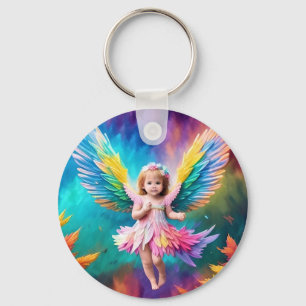 Cute Baby Angel Wings Art-38424 Keychain