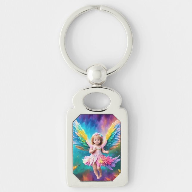 Cute Baby Angel Wings Art-38424 Keychain (Front)