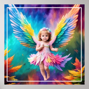 Cute Baby Angel Wings Art-38424 Poster