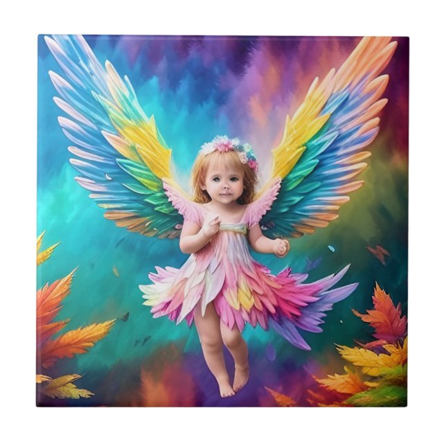 Cute Baby Angel Wings Art-38424 Tile (Front)
