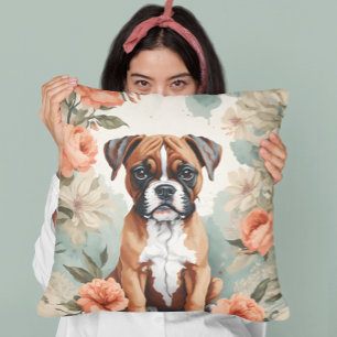 Cute Baby Animals   Boxer Puppy Throw Pillow