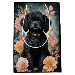 Cute Baby Animals   Cute Black Poodle Puppy Medium Gift Bag