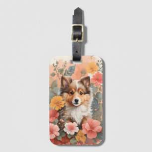 Cute Baby Animals   Cute Shetland Sheepdog Puppy Luggage Tag