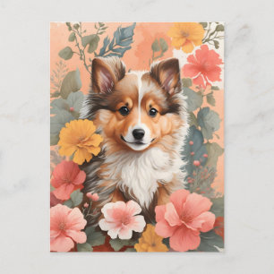 Cute Baby Animals Cute Shetland Sheepdog Puppy Postcard