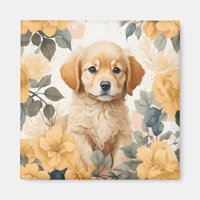 Cute Baby Animals | Golden Retriever Puppy  Magnet (Front)