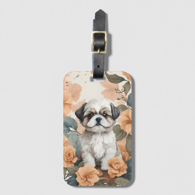 Cute Baby Animals - Shih Tzu Puppy Luggage Tag (Front Vertical)