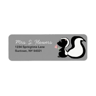 Cute Baby Animals Skunk Return Address Labels